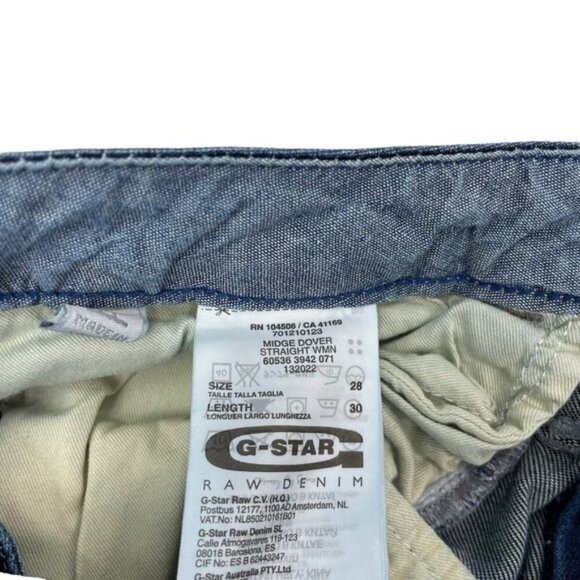 G-STAR RAW Midge Dover Straight Jean Sz 28 - Picture 7 of 9